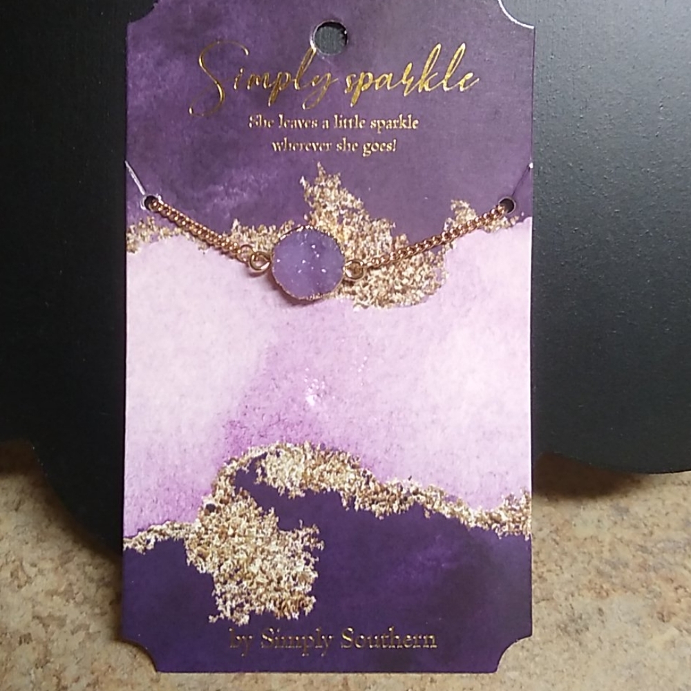 Simply Southern Simply Sparkle Purple Bracelet New